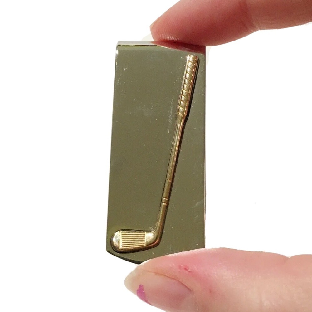 Dolan Bullock DB Sterling Silver Golf Club Money Clip Gold Colour Fathers Day - Picture 2 of 7